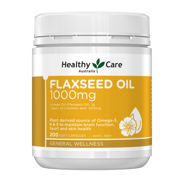 Healthy Care Flaxseed Oil 1000mg - 200 Capsules