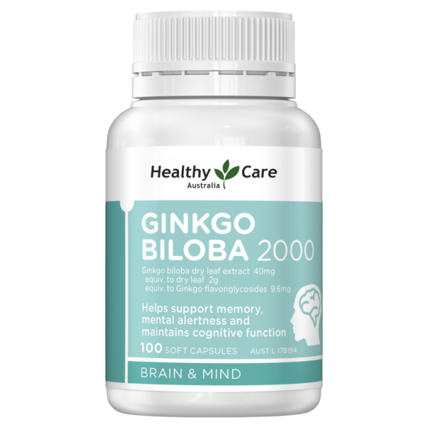 Healthy Care Ginkgo Biloba 2000mg - 100 Capsules