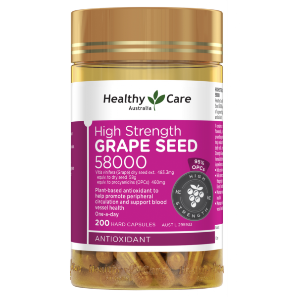 Healthy Care High Strength Grape Seed 58000 - 200 capsules