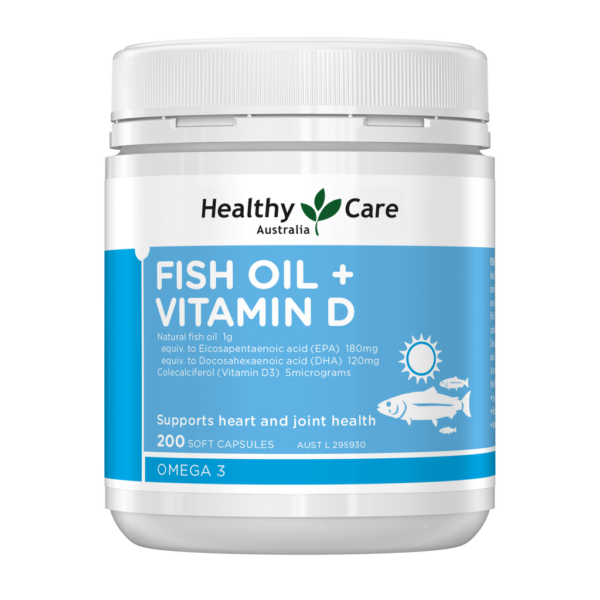 Healthy Care Fish Oil + Vitamin D - 200 Capsules