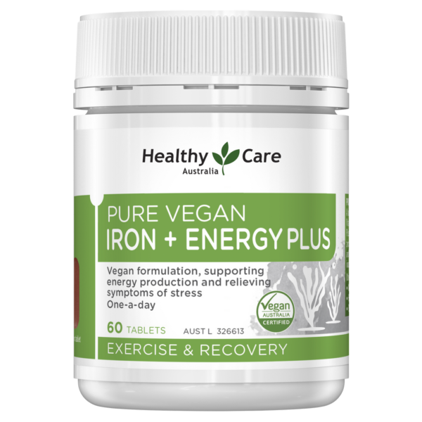 Healthy Care Pure Vegan Iron + Energy Plus 60 Tablets