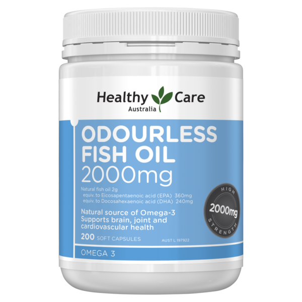 Healthy Care Odourless Fish Oil 2000mg - 200 Capsules