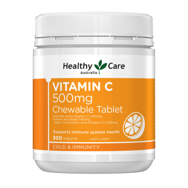 Healthy Care Vitamin C 500mg Chewable - 300 Tablets